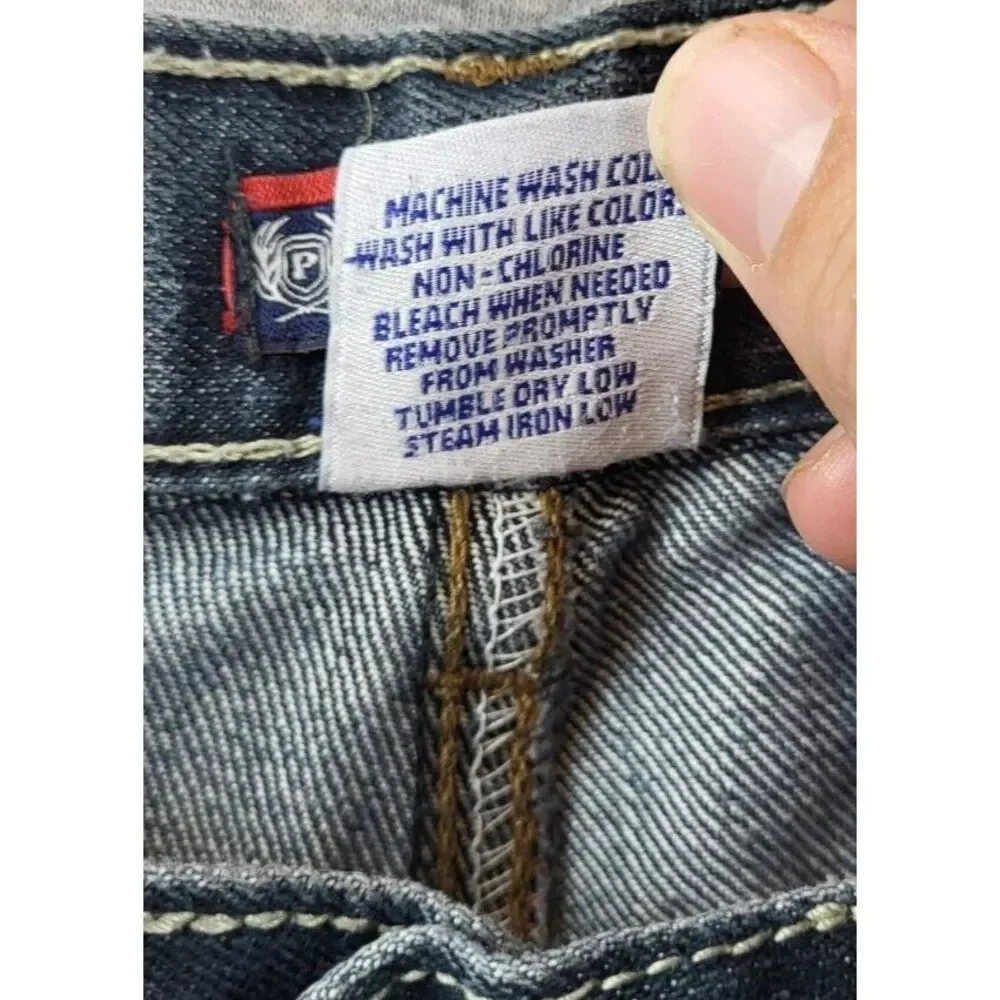 Vintage Y2K Phat Farm Boys Baggy Straight Jeans Sz 12 (26x26) Blue Faded Hip Hop